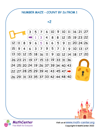 Number Maze - Count by 2s 