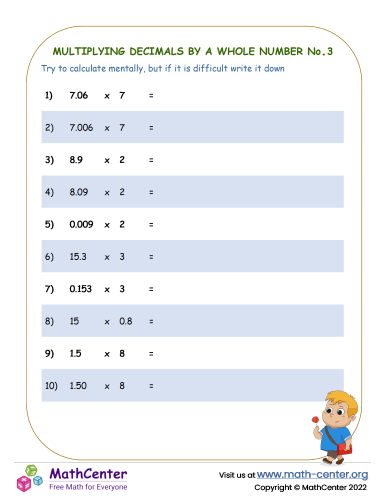 Multiplying Decimals by a whole No.3