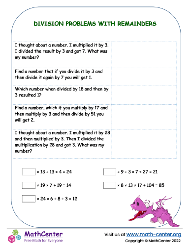 Division problems No.1