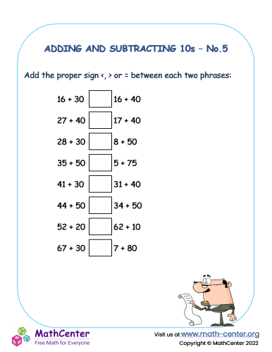 Adding and subtracting 10s - No.5