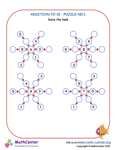 Addition to 10 – Puzzle No.1