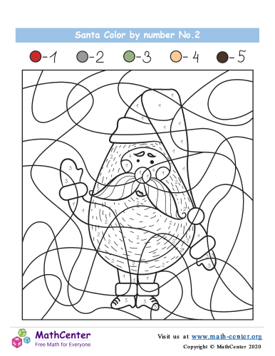 Color By Numbers - Santa No.2