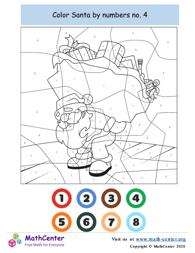 Color By Numbers - Santa No.4