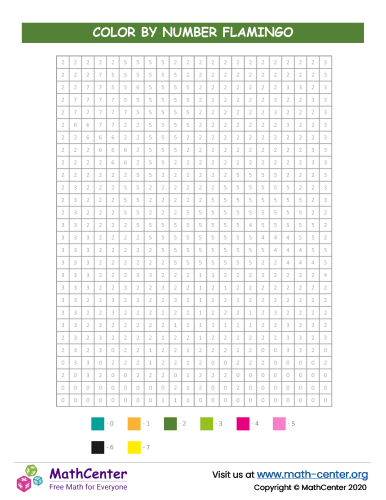 Grid Color By Numbers - Flamingo