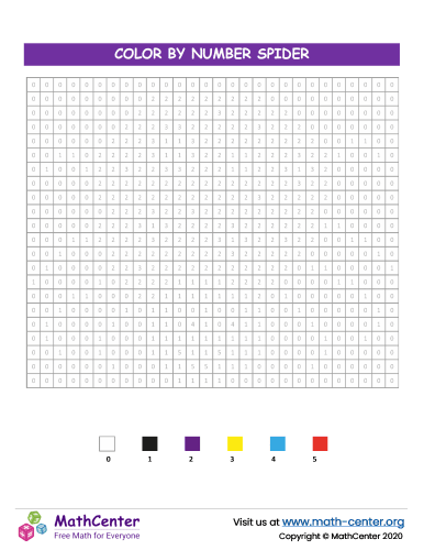 Grid Color By Numbers - Spider