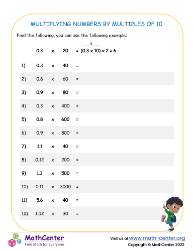 Multiplying Numbers By Multiples Of 10 