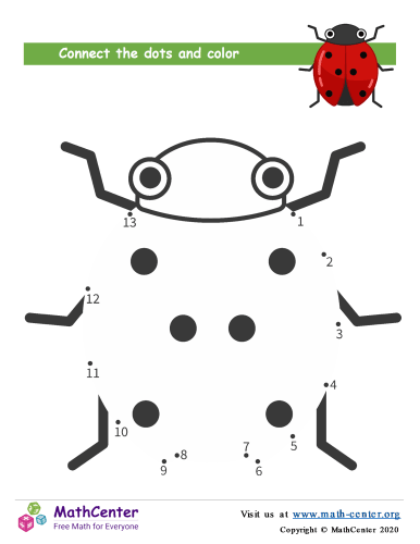 Ladybug Dot To Dot To 20