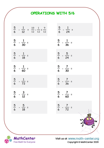 Subtracting 5/6