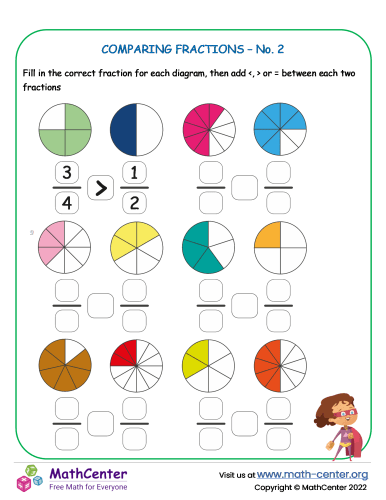 Comparing Fractions (With Diagrams) – Worksheet No. 2