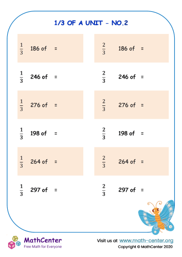 One third of a unit - Worksheet No.2