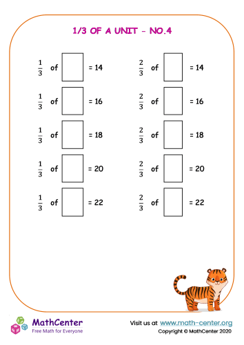 One third of a unit - Worksheet No.4