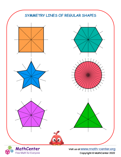 Symmetry lines of regular shapes