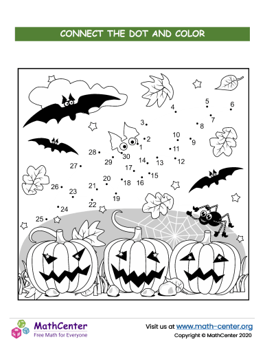 Halloween Connect The Dots To 30