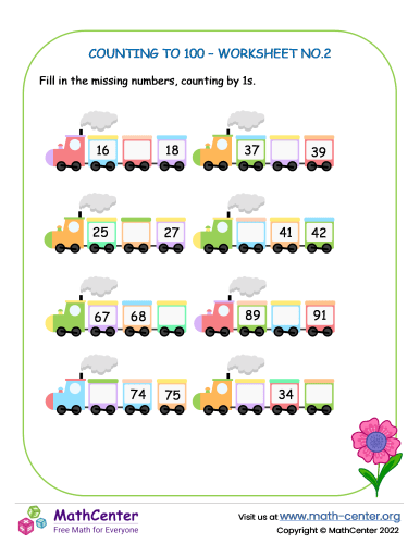 Counting To 100 – Worksheet No.2