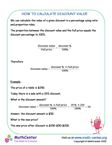 How to calculate discount value