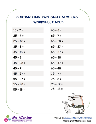 Subtracting Two-Digit Numbers No.5