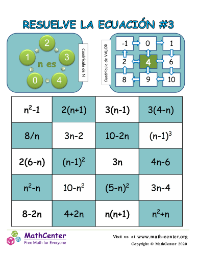 Resuelve el juego de ecuaciones # 3