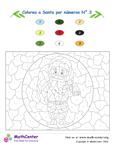 Colorear por números: Santa N° 3