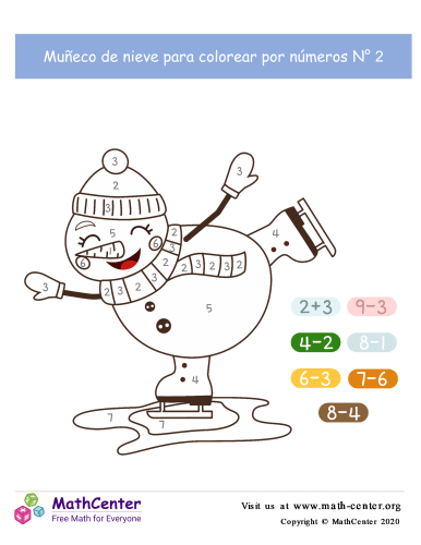 Colorear por números: muñeco de nieve 2