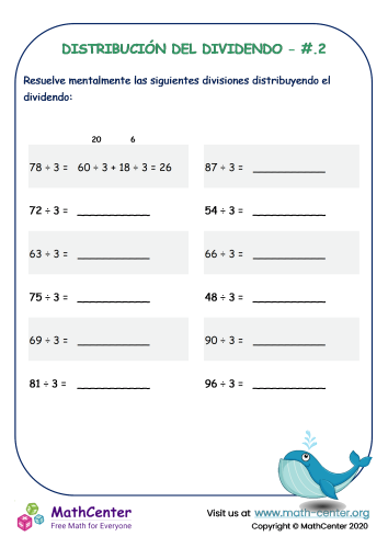 División mental: Distribución Del Dividendo - #2