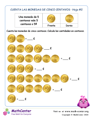 Contando monedas de 5 centavos (2) (Argentina)