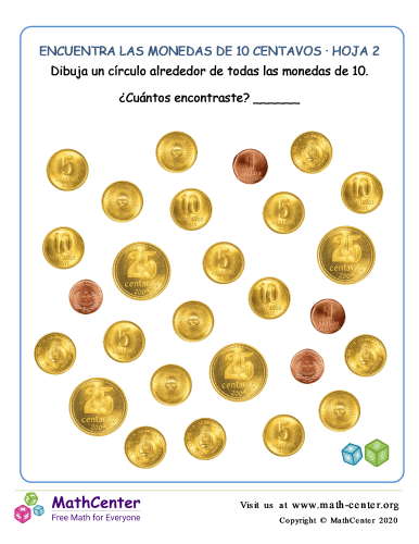 Encuentra monedas de 10 centavos (2) (Argentina)