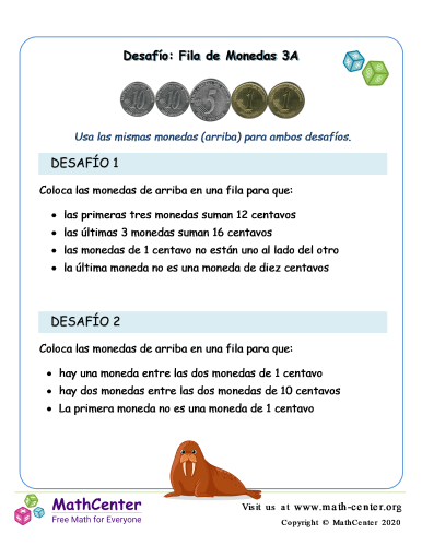 Pon en fila las monedas (3A) (Ecuador)