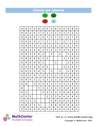 Cuadrícula para Colorear por números - Navidad