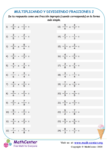 Multiplicando Y Dividiendo Fracciones 2