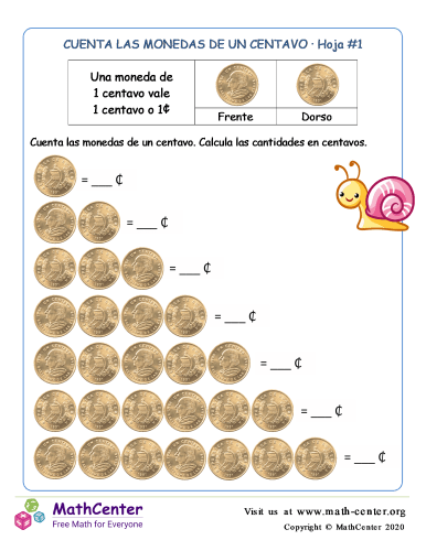 Contando monedas de 1 centavo (1) (Guatemala)