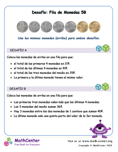 Pon en fila las monedas (5B) (Guatemala)