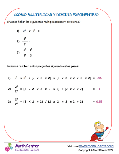 ¿Cómo multiplicar y dividir exponentes?