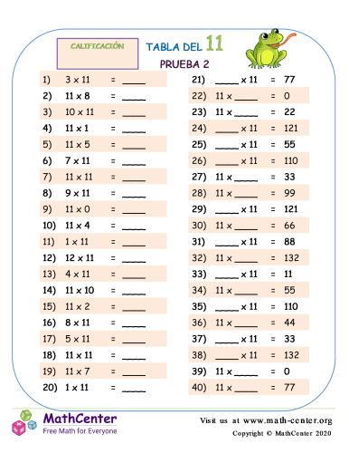 11 Prueba de tablas de multiplicar 2