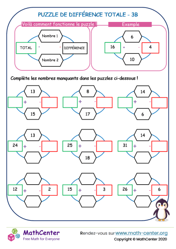 Différence totale - puzzle 3b