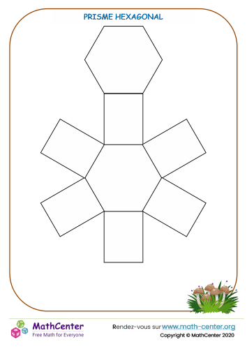 Prisme hexagonal - patron