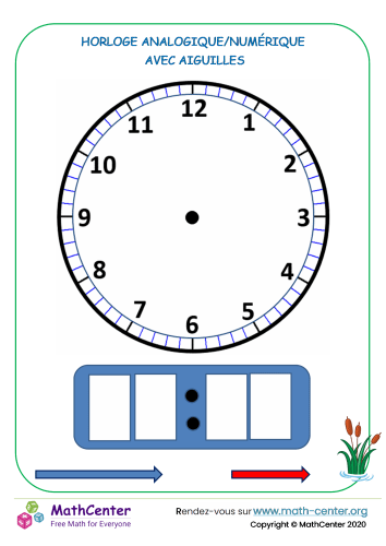 Horloge analogique/numérique avec aiguilles