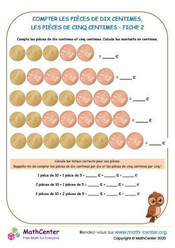 Compter dix et cinq centimes d’euro 2