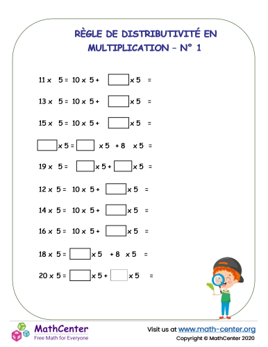 Règle de distributivité dans la multiplication n°1