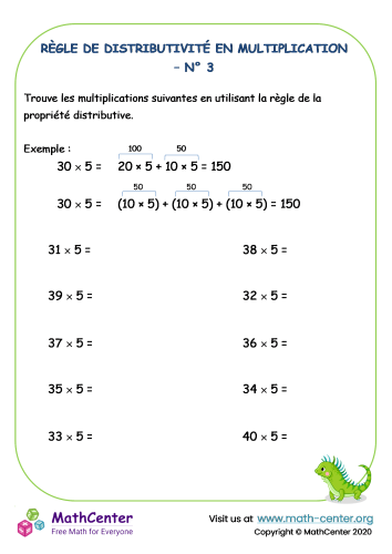 Règle de distributivité dans la multiplication n°3