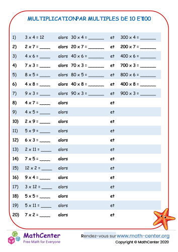 Multiplication par multiples de 10 et 100