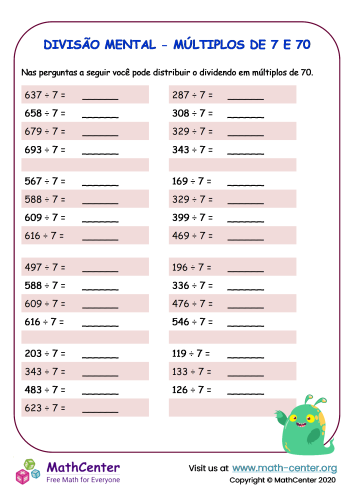 Division Mentale - Multiples De 7 Et 70
