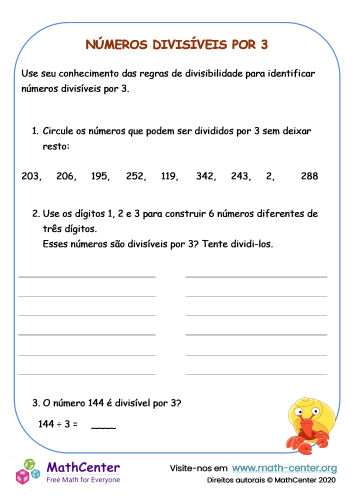 Números Divisíveis Por 3 