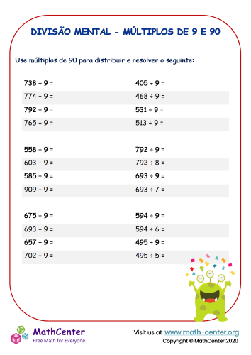 Divisão Mental - Múltiplos De 9 E 90