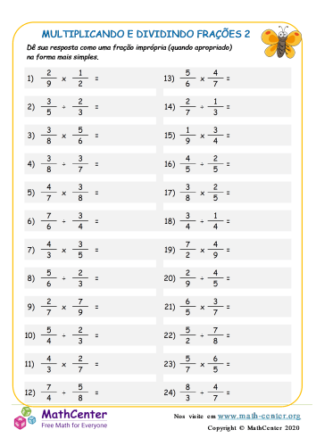 Multiplicando E Dividindo Frações 2