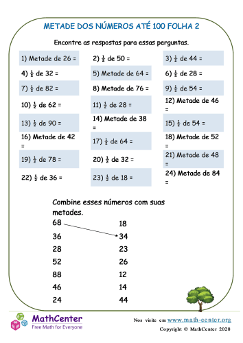 Metade Dos Números 100 Folha 2