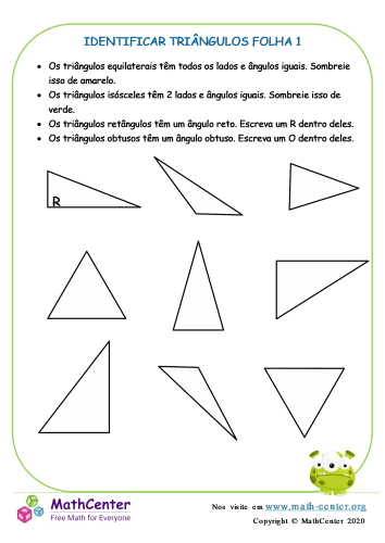 Identificar Triângulos Folha 1