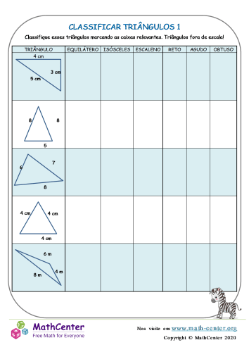 Classificar Triângulos 1