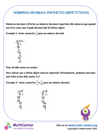 Números Decimais Infinitos (Repetitivos)