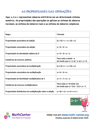 As Propriedades Das Operações