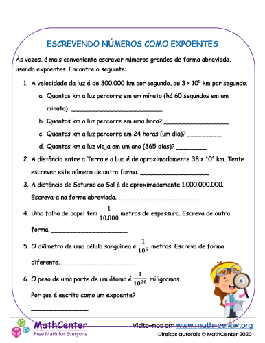 Escrevendo Números Como Expoentes